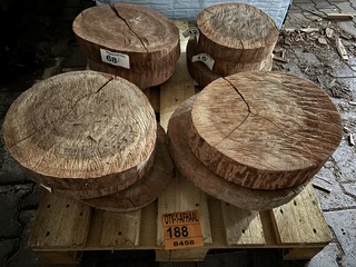 Ca. 12x Pallet Rosewood Schijven, Diverse afmetingen